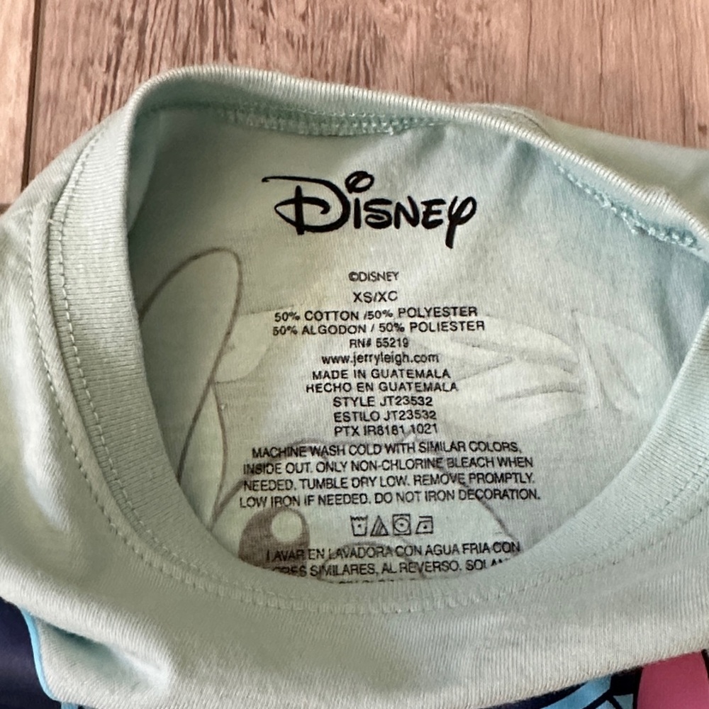 Disney Junior’s Long Sleeve Shirt - Mint Green with Stitch - Picture 4 of 6